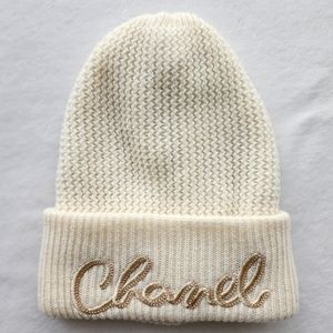 Chanel 22A Cashmere Ivory Beanie Hat NWT